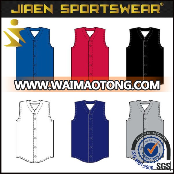 wholesale sublimated button down sleeveless baseball jersey & baseball jacket